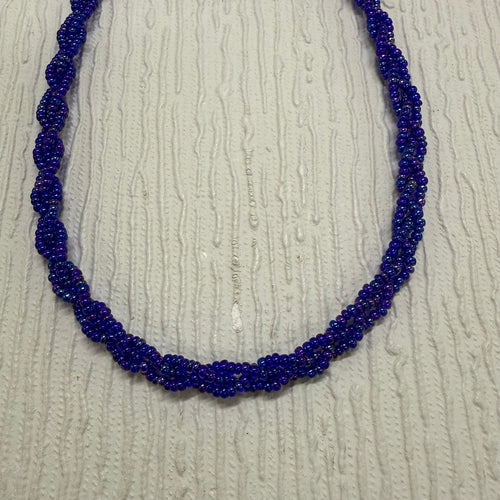 SALE Blue Seed Bead Twist