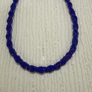 SALE Blue Seed Bead Twist