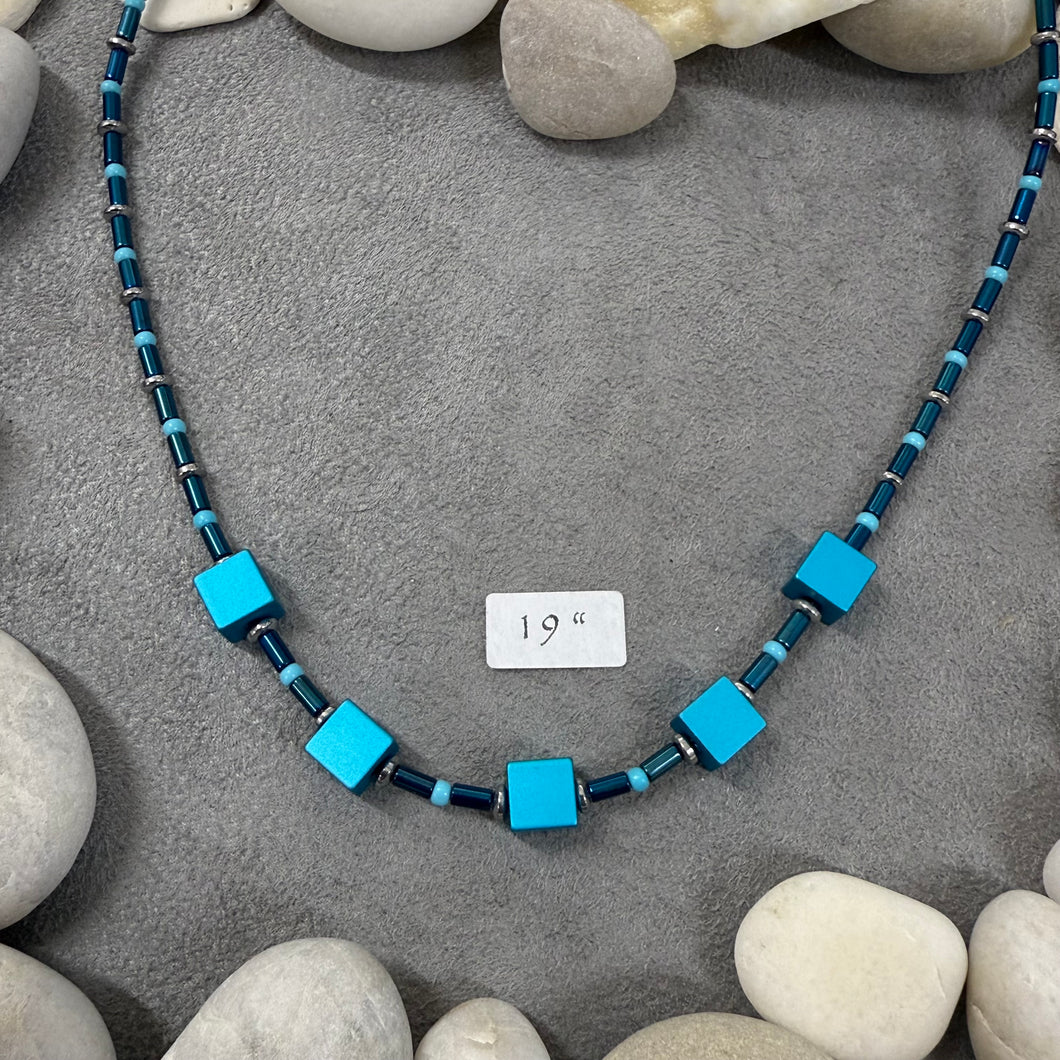 Necklaces: Aqua Cubes and Tubes