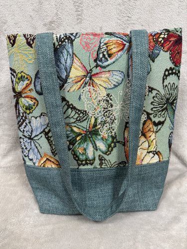115 Teal Base with Butterfly Print