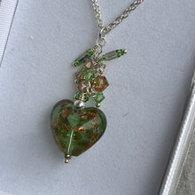 Load image into Gallery viewer, Glass Heart with Charms On Sterling Silver