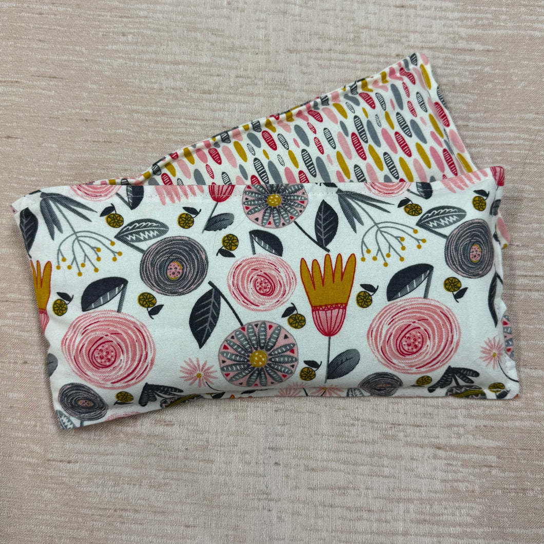 Wheatbag - White with Flowers and Streaks on Reverse