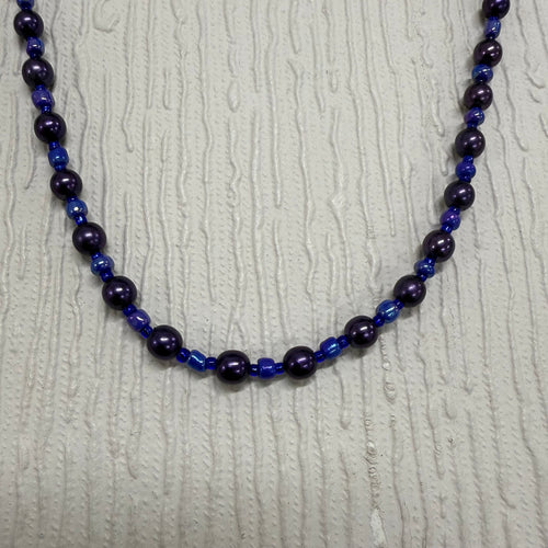 SALE Blue Bead Necklace