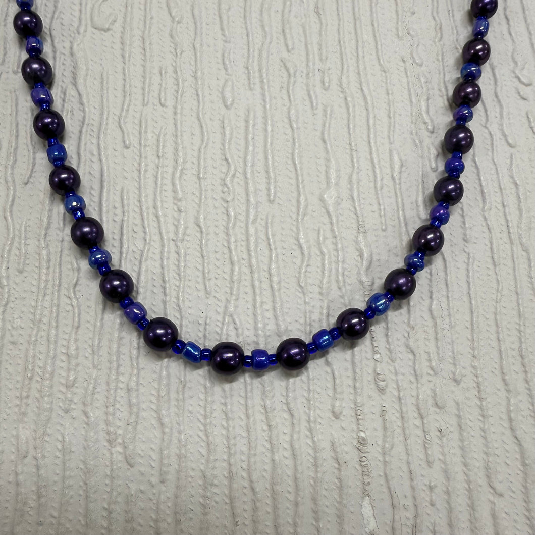 SALE Blue Bead Necklace