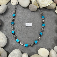Load image into Gallery viewer, Necklaces: Aqua Cubes and Tubes