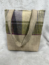 Load image into Gallery viewer, 094 Tan Small Tote / Handbag with Tartan Panel
