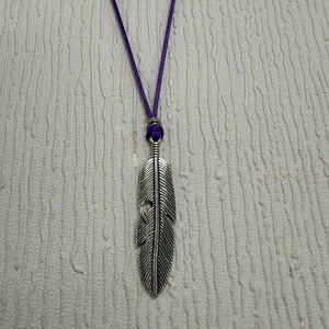 SALE Feather on Purple Cord