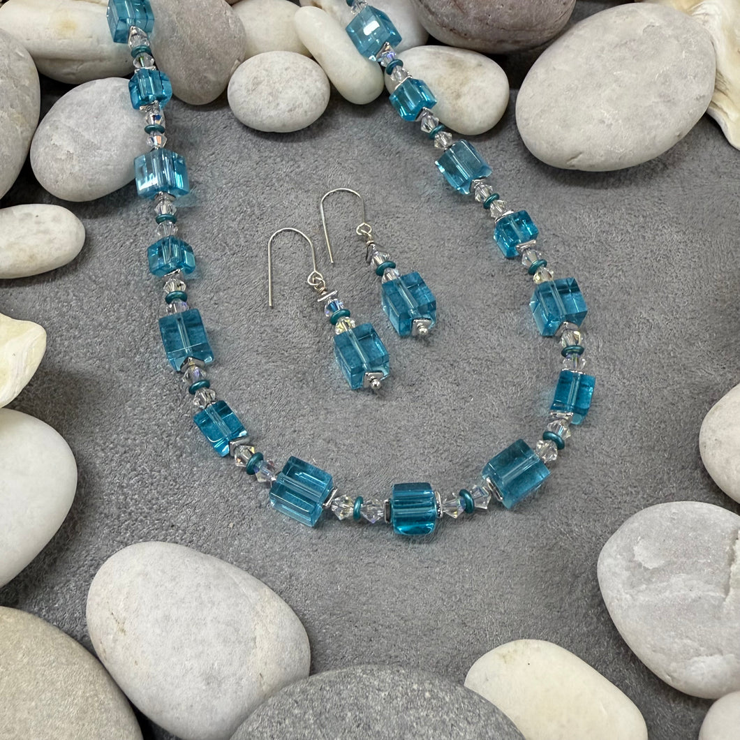 Aqua Necklace & Earrings Sets