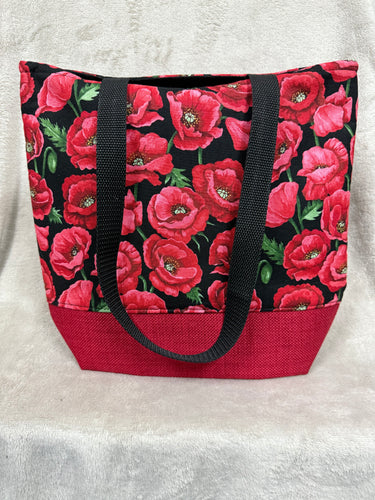 099 Red with Poppies Print