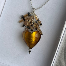 Load image into Gallery viewer, Glass Heart with Charms On Sterling Silver