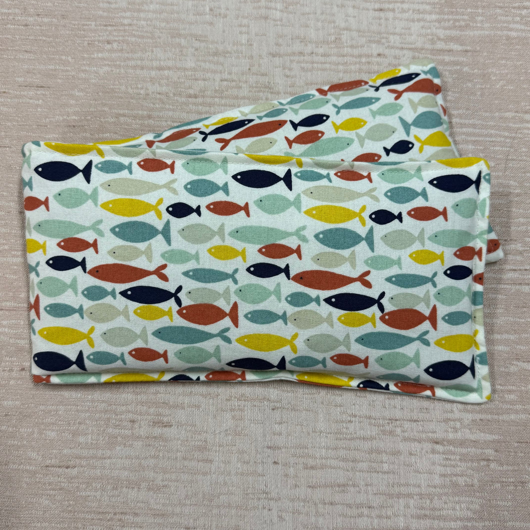 Wheatbag - White with Coloured Fish