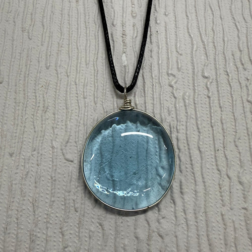 SALE Pale Blue Glass Circle