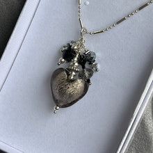 Load image into Gallery viewer, Glass Heart with Charms On Sterling Silver