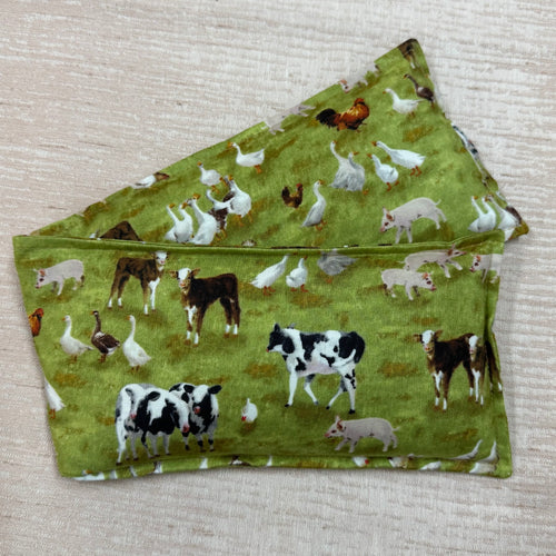 Wheatbag - Green with Farm Animals