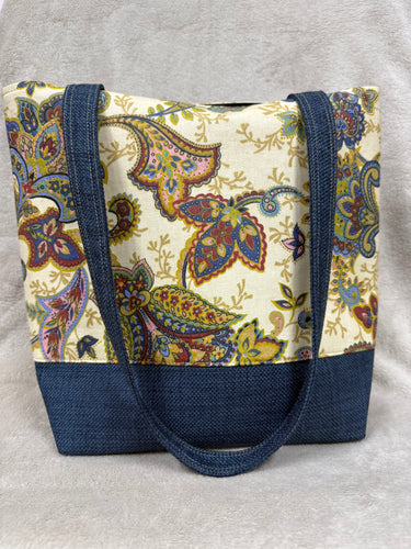 162 Navy with Cream Floral