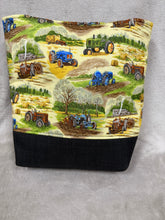 Load image into Gallery viewer, 088 Black Tote / Handbag with Tractor Print