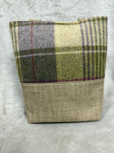 Load image into Gallery viewer, 094 Tan Small Tote / Handbag with Tartan Panel