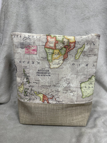 126 Beige Base with Map Print