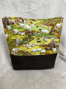 084 Brown Tote / Handbag with Sheep Print