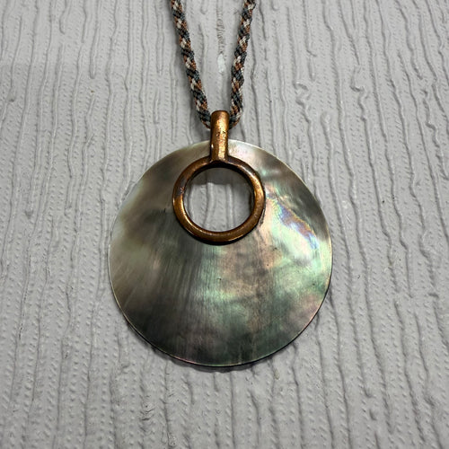 SALE Paua Shell on Kumihimo Cord