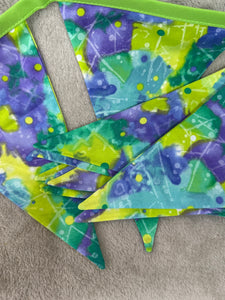 Bunting / Green/Purple/Blue Watercolour