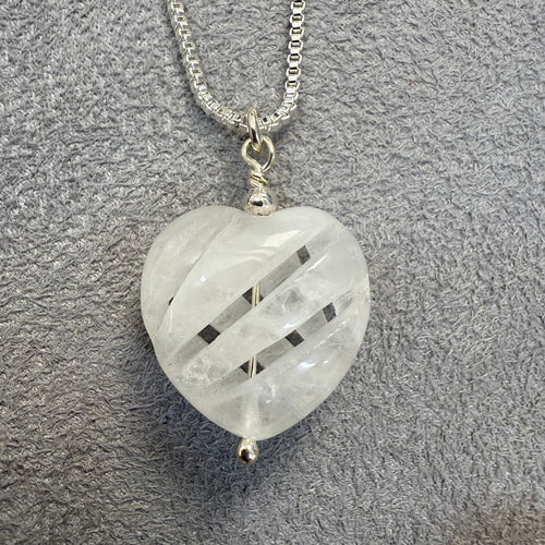 Necklace: Carved Quartz Heart